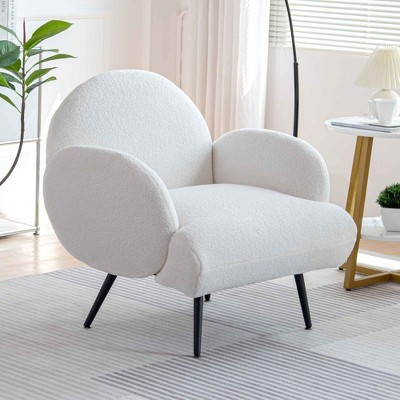 DYHOME Modern Upholstered Accent Chair, Teddy Fabric Armchair Leisure Single Sofa Chair | Target