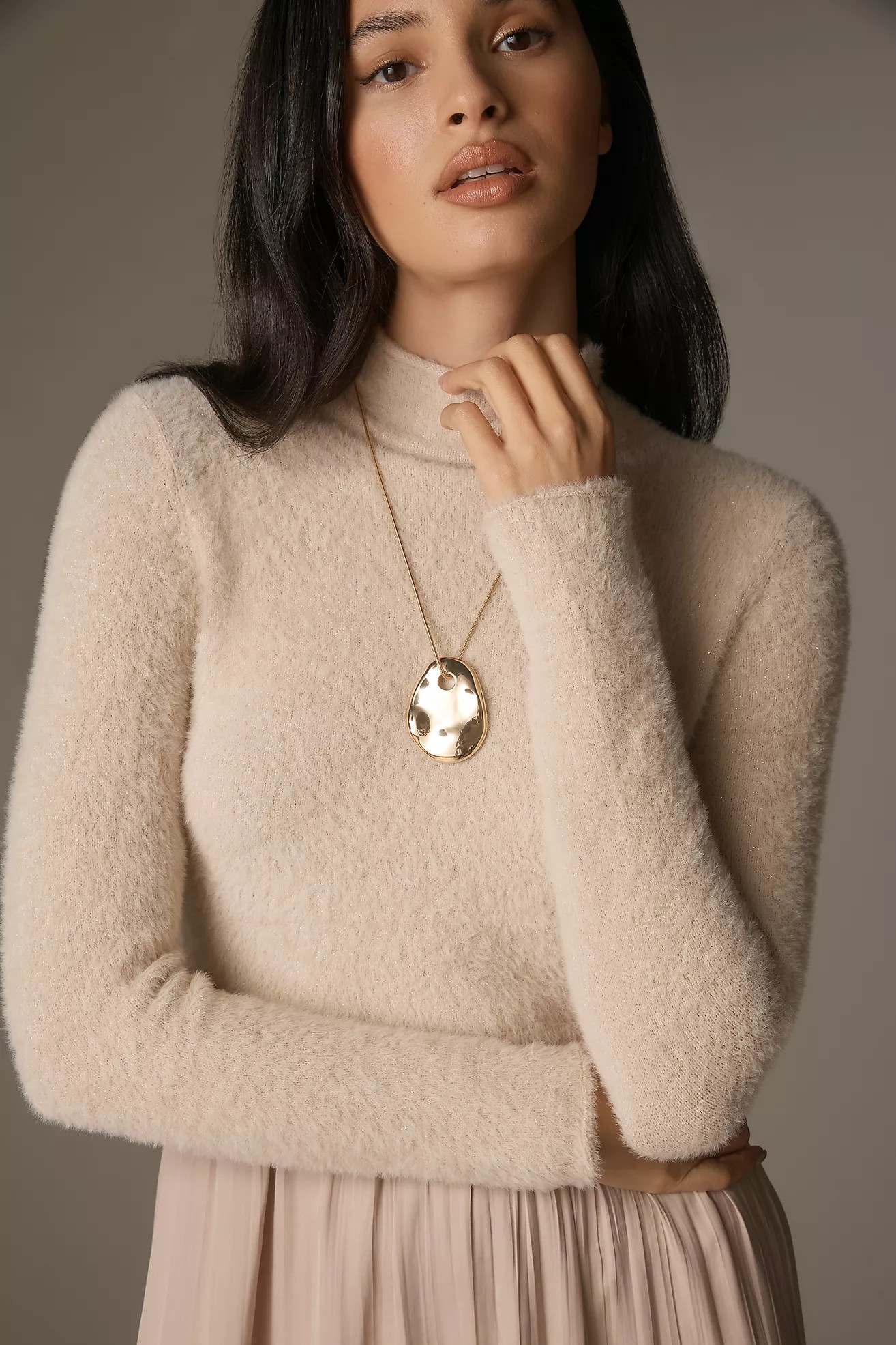 The Thea Long-Sleeve Eyelash Twofer Sweater Dress | Anthropologie (US)