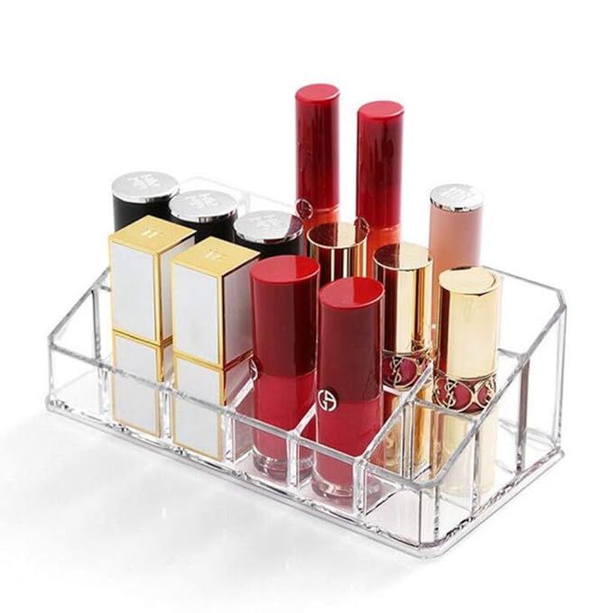 Lipstick Holder 18 Spaces Lipgloss Organizer, 3 Rows - Multi Level, Makeup Holder & Cosmetics Sto... | Amazon (US)