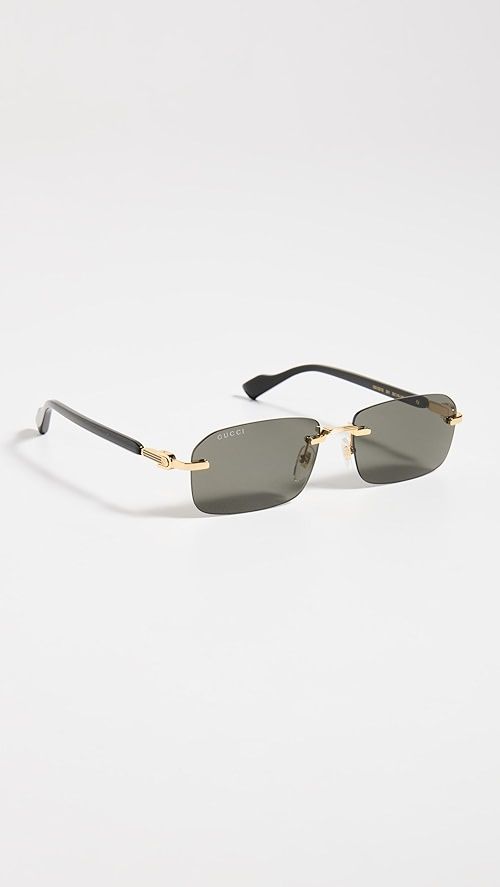 Gucci Rectangular Narrow Rimless Sunglasses | SHOPBOP | Shopbop