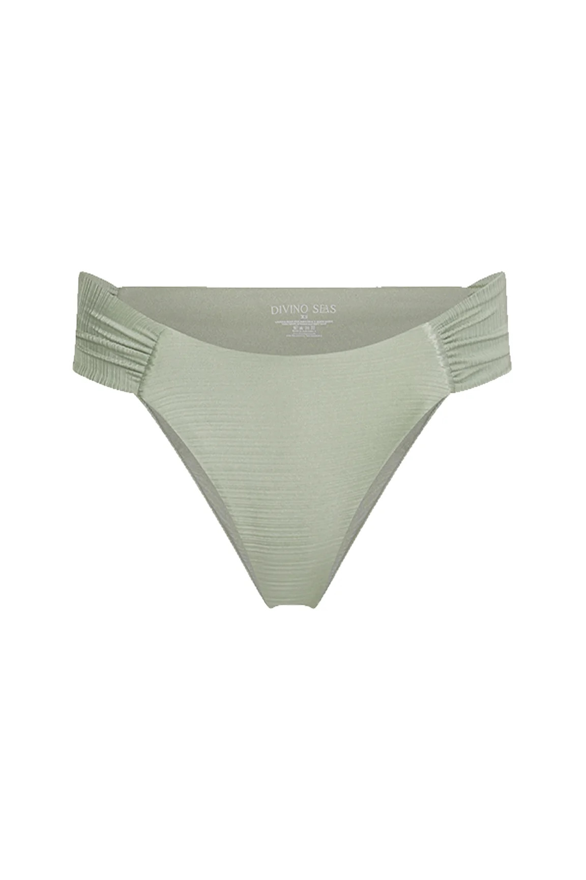 Eclat High-Waisted Cheeky Bikini Bottom in Sea Salt | Divino Seas