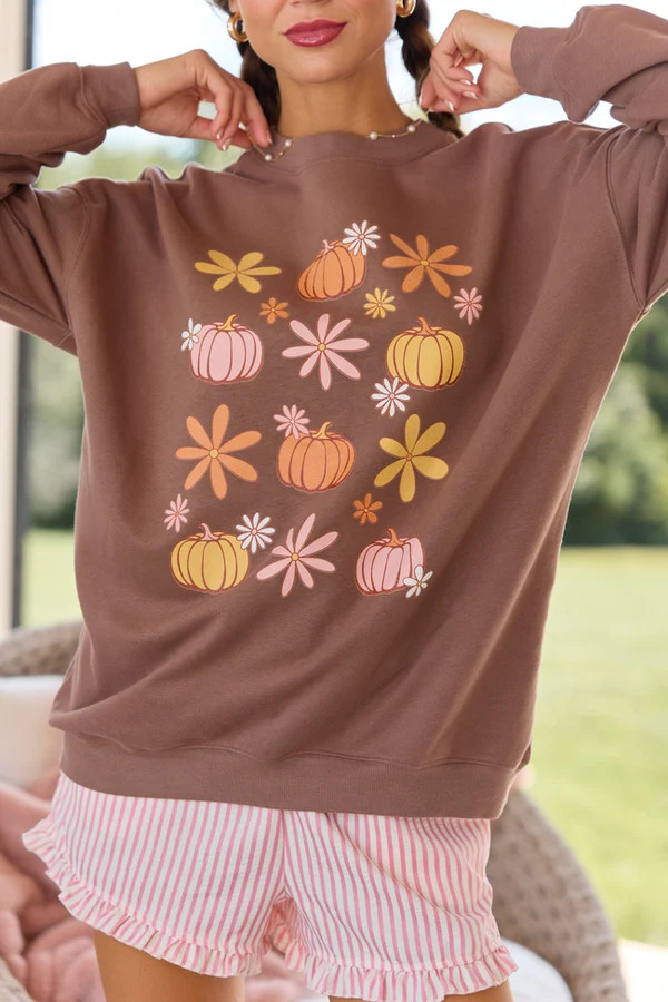 'Tis The Season Halloween Photo Print Dark Purple Graphic Sweatshirt | Pink Lily