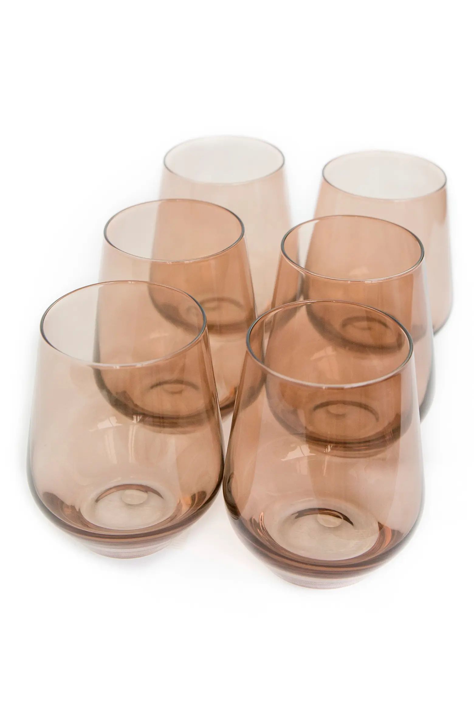 Estelle Colored Glass Set of 6 Stemless Wineglasses | Nordstrom | Nordstrom