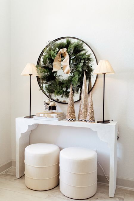 The side table set up is perfect for the holidays! I’m loving the wreath and trees! 

Home decor, seasonal, holiday season, living room decor, Christmas decor, wreath, pine trees, table set up

#LTKHoliday #LTKhome #LTKSeasonal