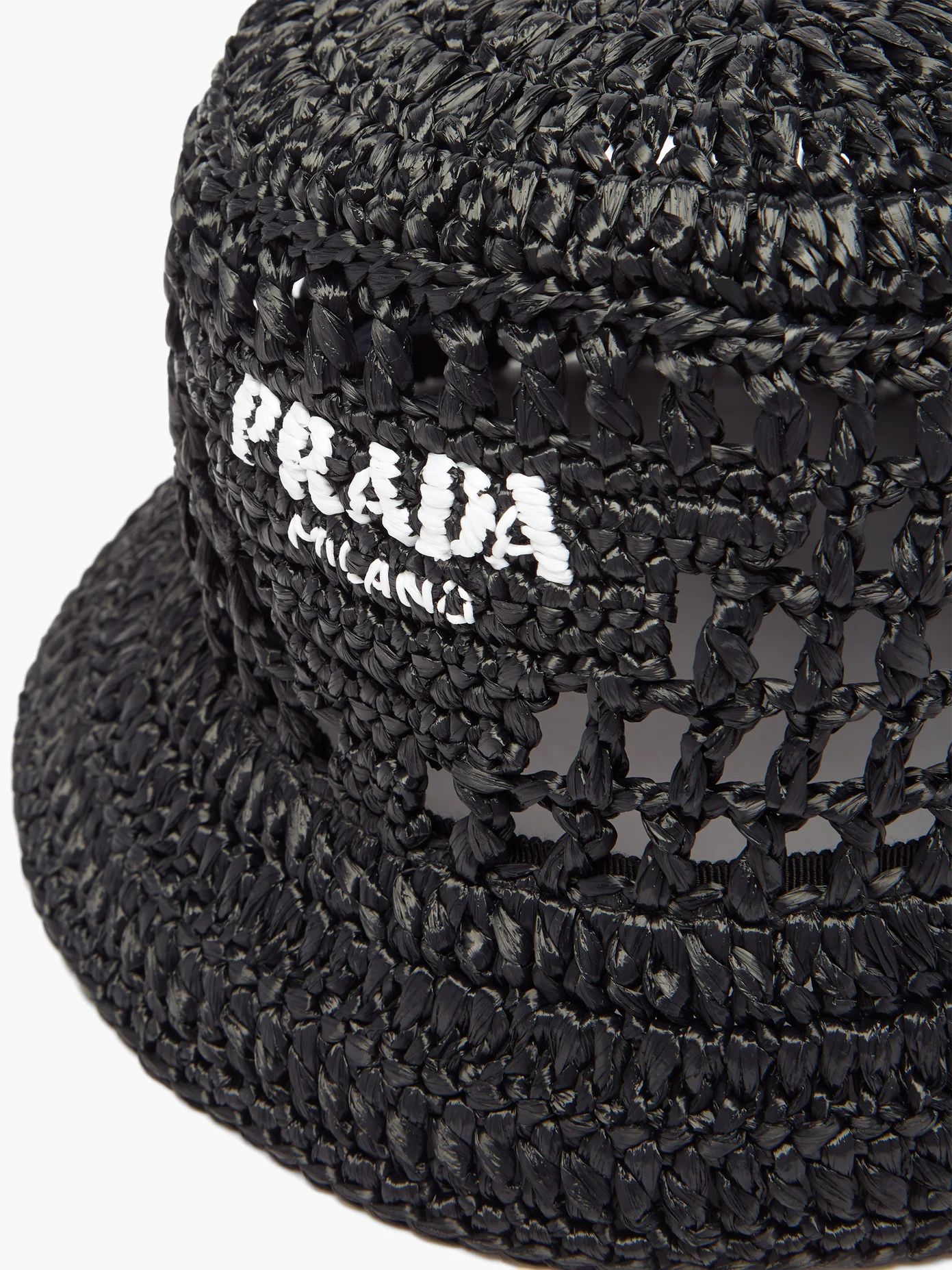 Logo-embroidered faux-raffia bucket hat | Prada | MATCHESFASHION UK | Matches (UK)