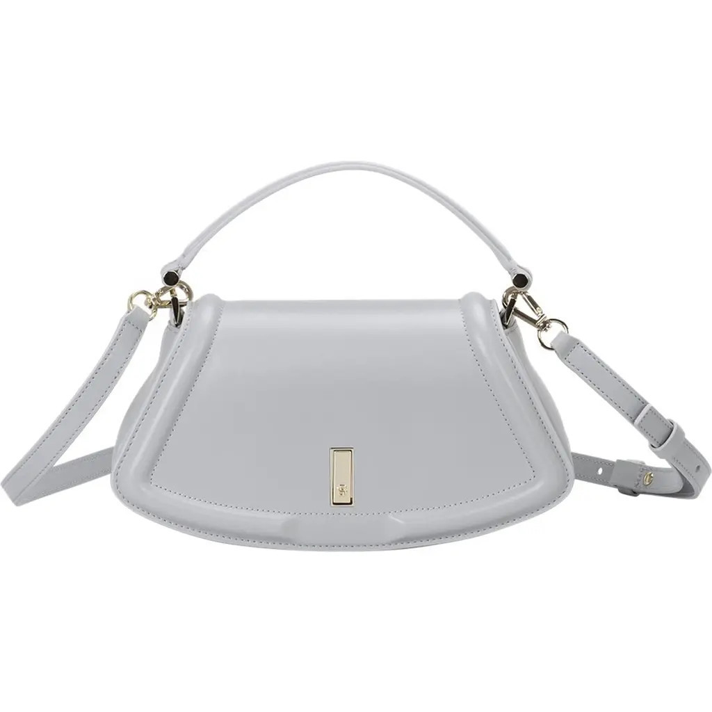 BOSS Medium Ariell Leather Shoulder Bag in Light Grey at Nordstrom | Nordstrom