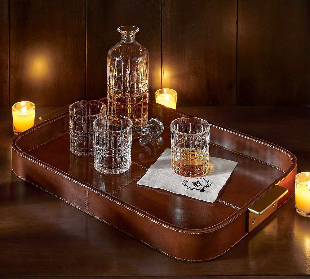 Leather Bar Tray | Pottery Barn (US)