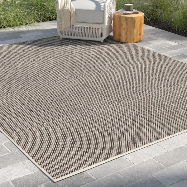 Leia Ivory/Charcoal Gray Indoor / Outdoor Area Rug | Wayfair North America