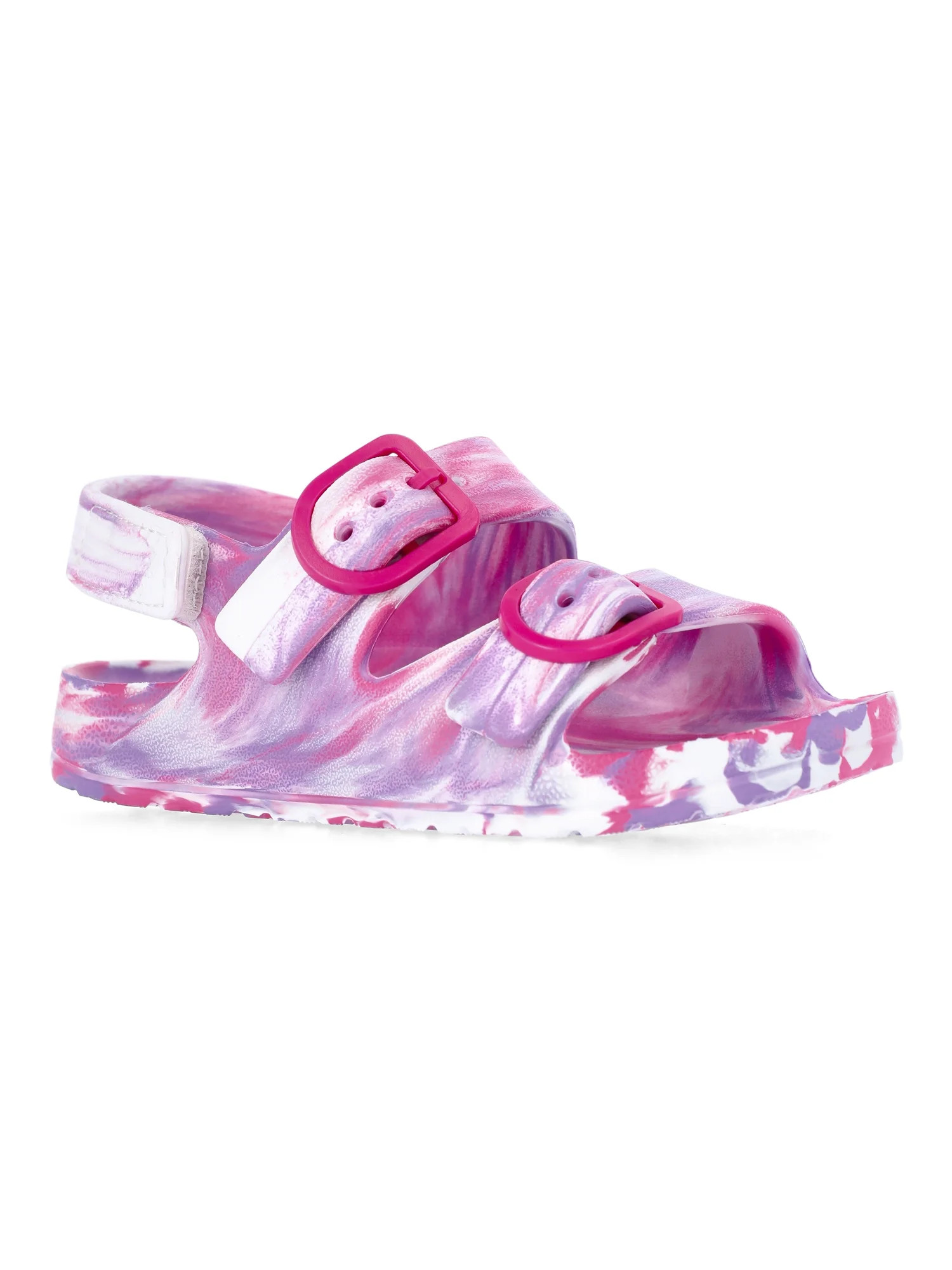 Wonder Nation Toddler Girls EVA Two Buckle Print Sandals | Walmart (US)