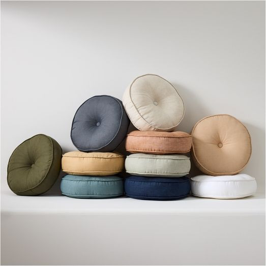 Classic Cotton Velvet Tufted Round Pillow | West Elm (US)