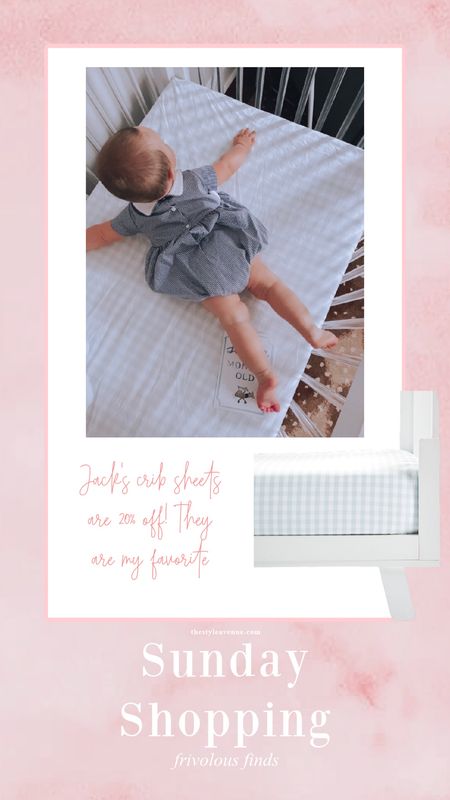 Jacks crib sheets are 20% off! They are my favorite ones!! Baby blue / boy nursery / check / crib sheets 

#LTKhome #LTKbaby #LTKFind