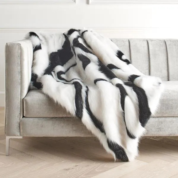 Marble Oversized Throw | Black White | Throw | Z Gallerie | 60" x 70" | Acrylic & Modacrylic | Z Gallerie