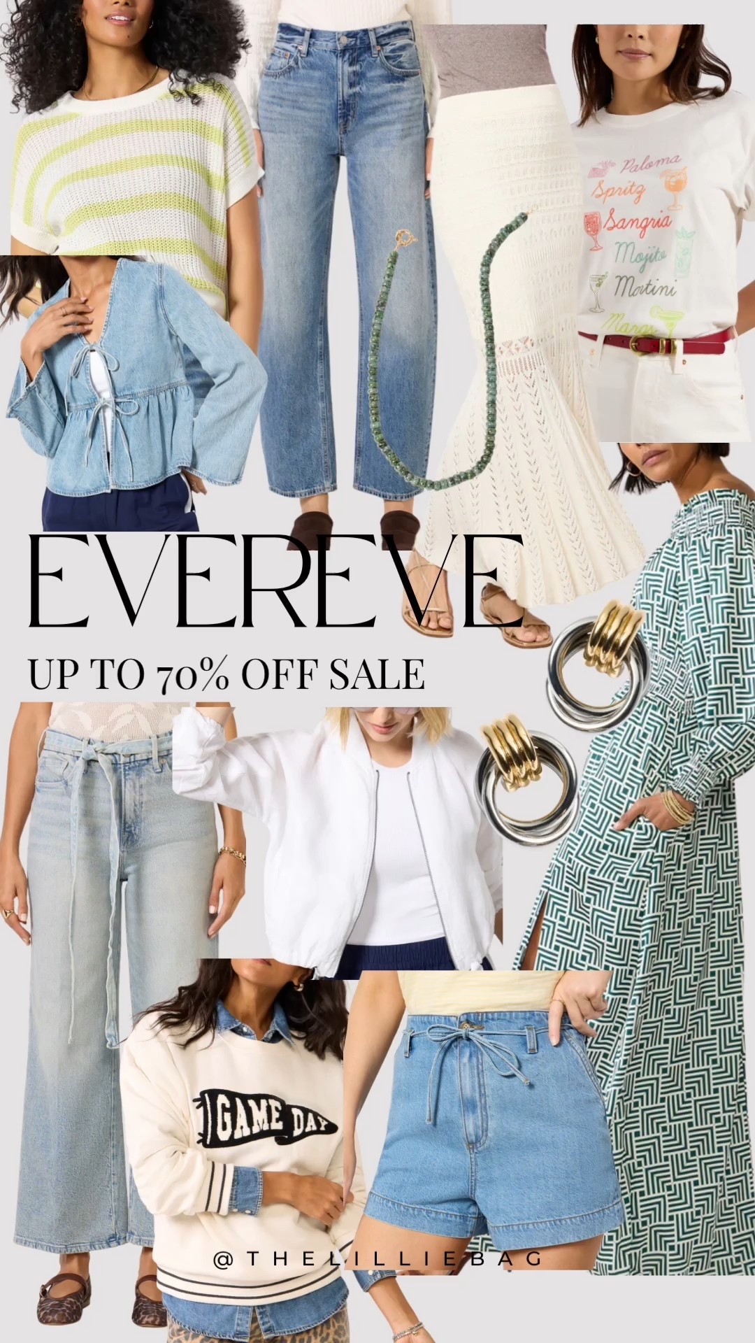 Evereve up to 70% off sale! 

Wide leg jeans.  Work outfit. Spring break. Travel outfit. Dress. Denim jeans. 

#LTKootd #LTKSaleAlert #LTKSeasonal
