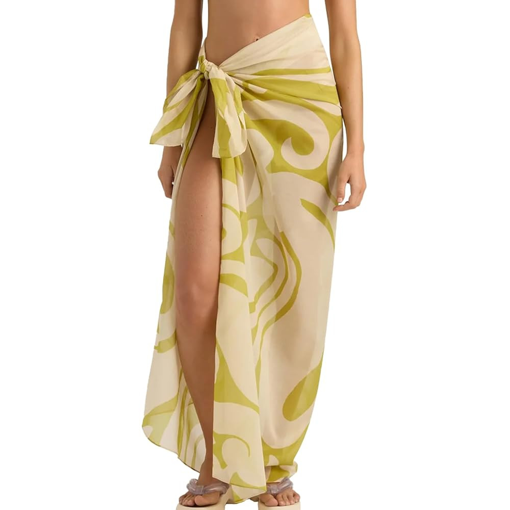 Womens Swimwear Cover Up Skirt 67x45 Summer Beach Long Sarong Swimsuit Floral Pareo Bikini Wrap S... | Amazon (US)