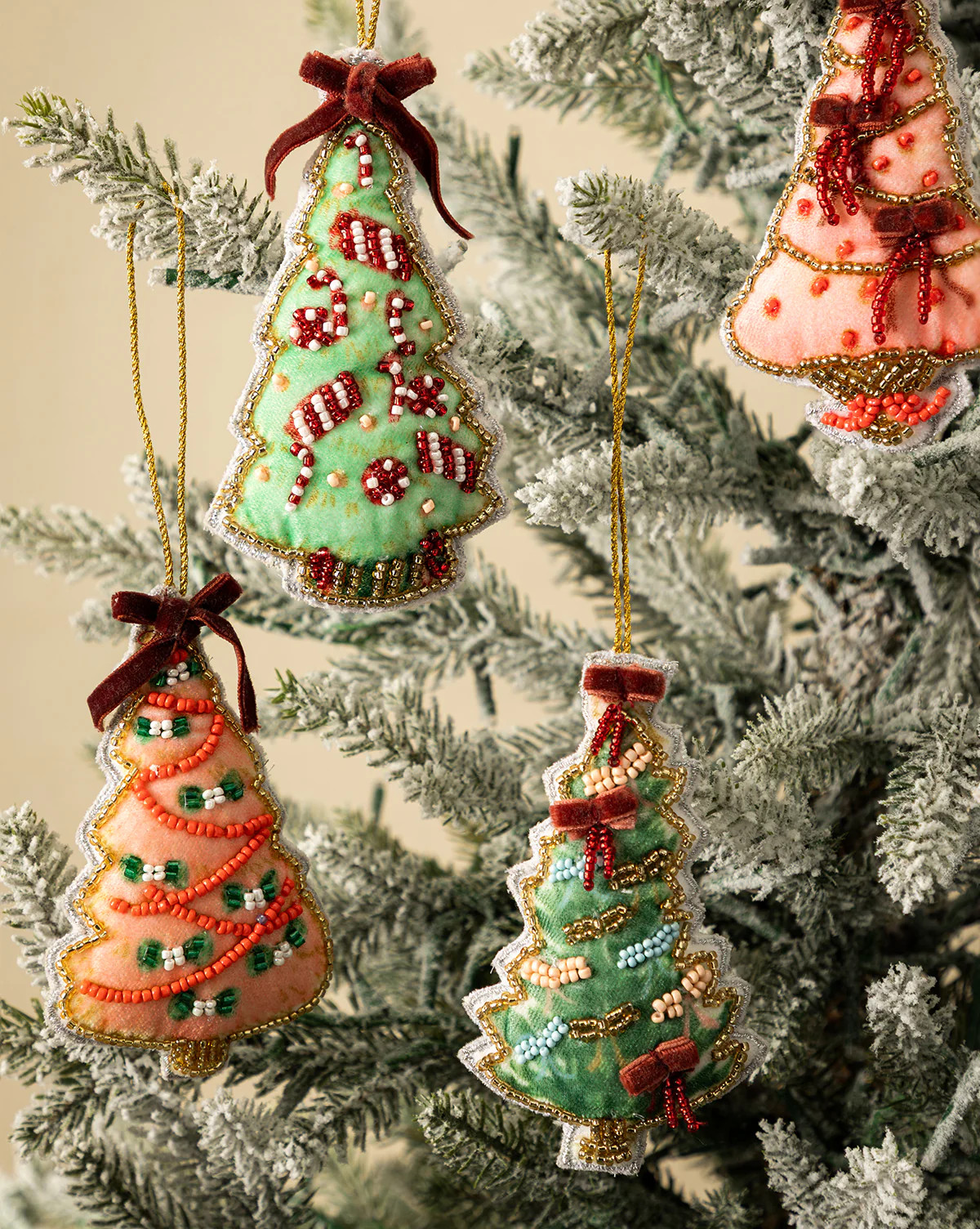 Handmade Beaded Christmas Trees (Set of 4) | McGee & Co. (US)