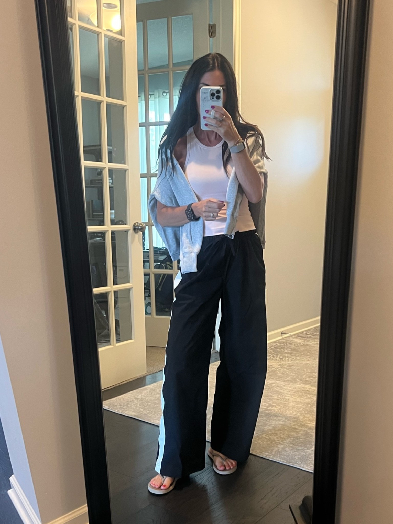 Every time I wear these black and white track pants people ask where I got them - absolutely crazy where they’re from and how affordable they are! 🤯 Drawstring waist, pockets, and not crazy long. I am in XS and they also come in the prettiest blue.

#LTKootd #LTKSaleAlert #LTKActive