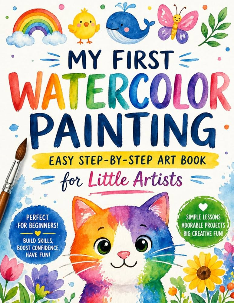 My First Watercolor Painting: Easy Step-by-Step Art Book: A Beginner Watercolor Workbook for Kids... | Amazon (US)