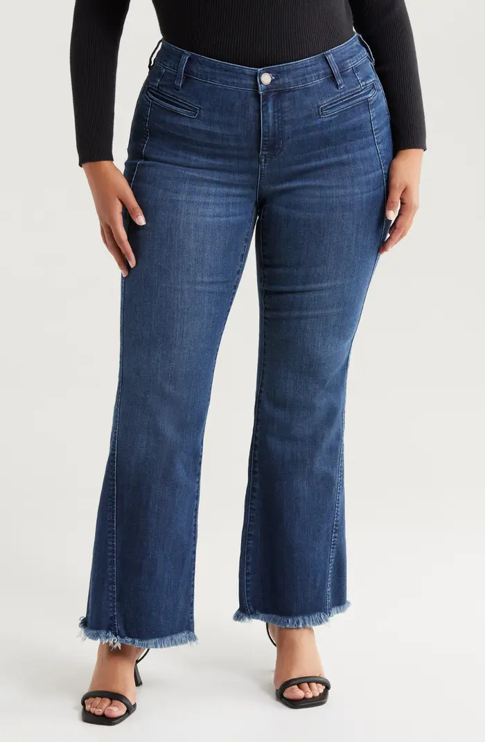 Liverpool Hannah Frayed Crop Flare Jeans | Nordstrom | Nordstrom