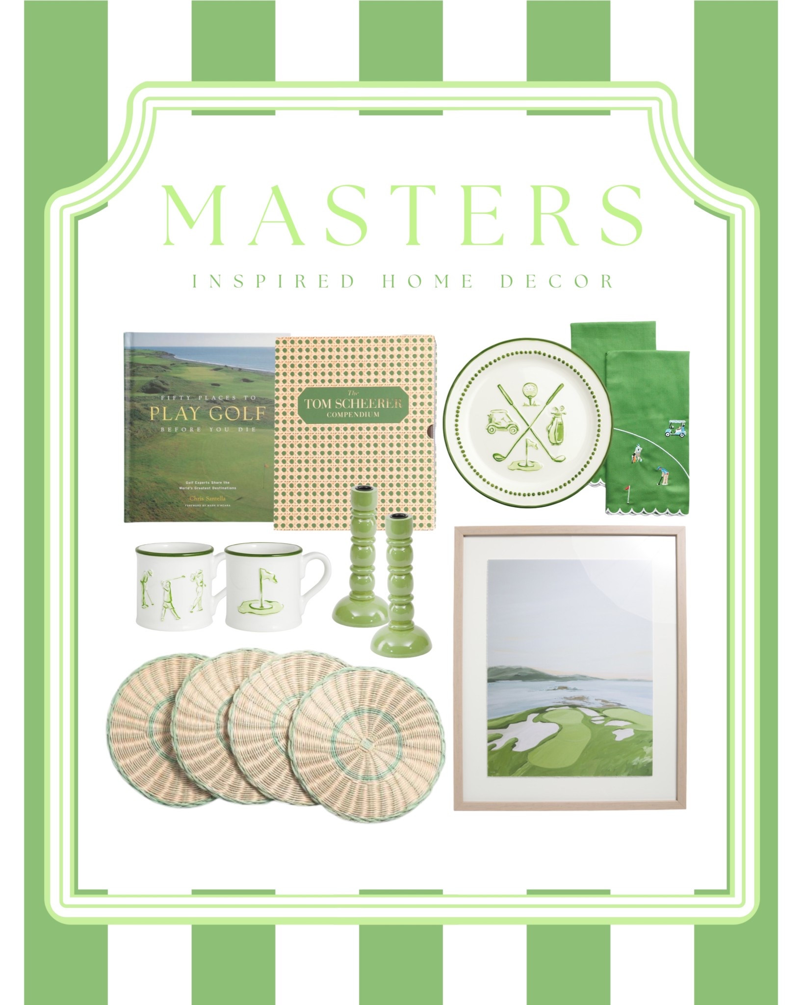 Masters-inspired home decor but make it chic ⛳💚 Sharing my favorite golf-themed finds perfect for spring hosting, bar carts, and coffee table styling. From green and white accents to golf art, tabletop decor, and preppy coastal details—these pieces bring that country club aesthetic home.

@TJ Maxx @Marshalls 
#LTKhome #golfdecor #mastersinspired #preppyhome #coastalhome #springdecor #greendecor #tabletopdecor #coffeetablestyling #barcartstyling #homedecorfinds #ltkstyle #southernstyle #elevatedhome

#LTKHome #LTKSeasonal