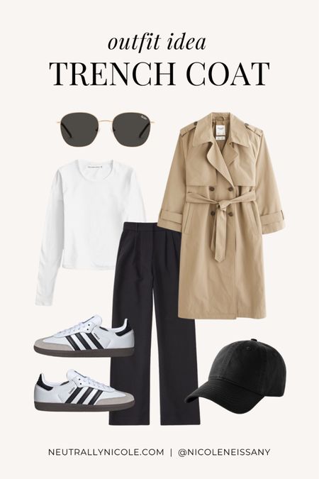 Spring trench coat outfit

// spring outfit, spring outfits, how to wear a trench coat, how to style a trench coat, trench coat trend, 2024 spring trends, 2024 spring fashion trends, capsule wardrobe, spring staples, trench coat, casual outfit, brunch outfit, school outfit, casual date night outfit, travel outfit, airport outfit, long sleeve top, tailored pants, adidas samba sneakers, baseball hat, round sunglasses, spring sneakers, spring sneaker trends, Abercrombie, Amazon fashion, Quay, neutral outfit, neutral fashion, neutral style, Nicole Neissany, Neutrally Nicole, neutrallynicole.com (3.17)

#LTKSeasonal #LTKfindsunder50 #LTKfindsunder100 #LTKtravel #LTKshoecrush #LTKstyletip #LTKsalealert #LTKitbag