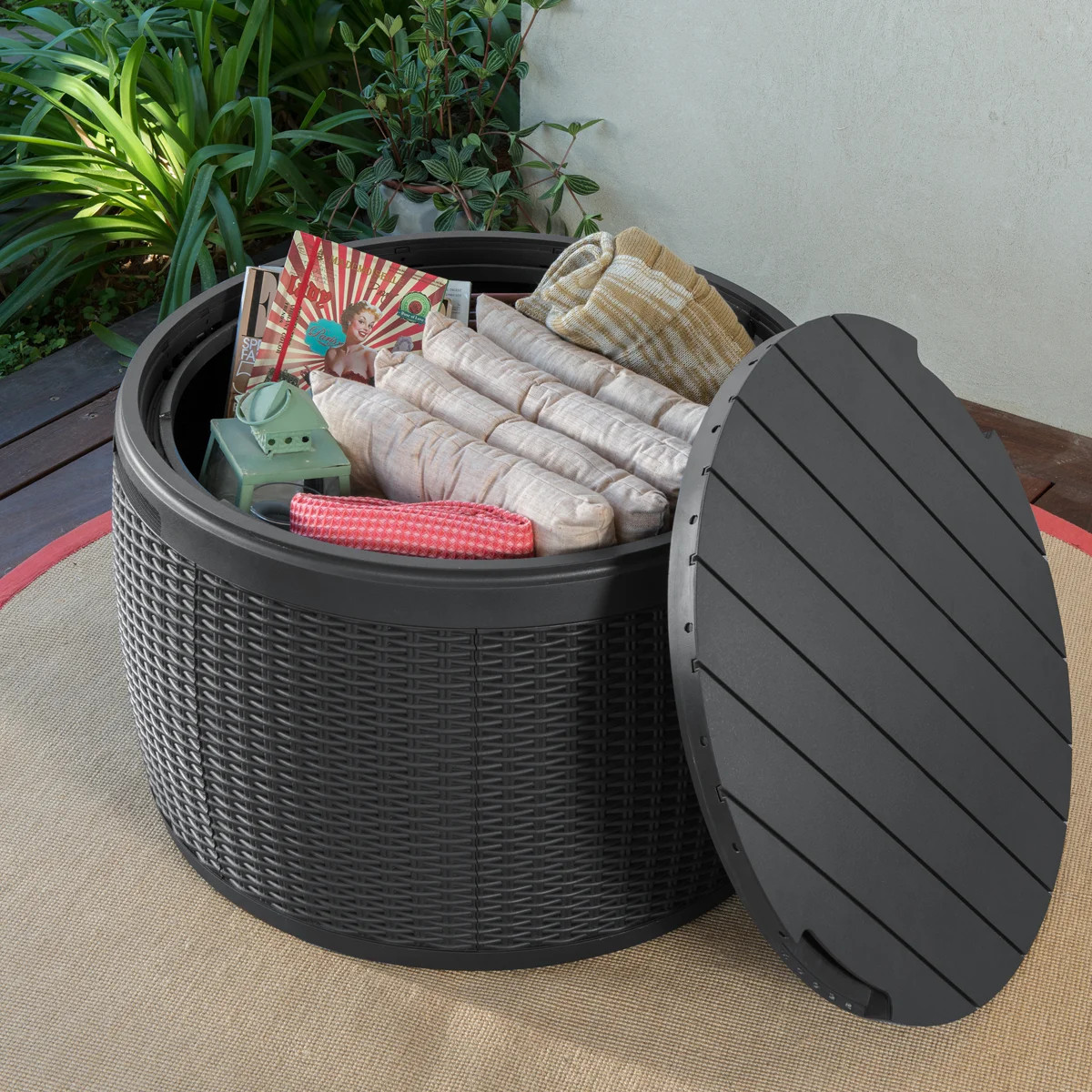 Keter Circa 37 Gallon Rattan Durable Resin Outdoor Storage and Organization Deck Box Ideal For Pa... | Wayfair North America