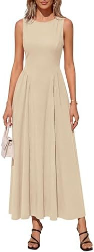 KIRUNDO Semi Formal Dresses for Women 2026 Summer Wedding Guest Work Sleeveless Elegant Boat Neck... | Amazon (US)