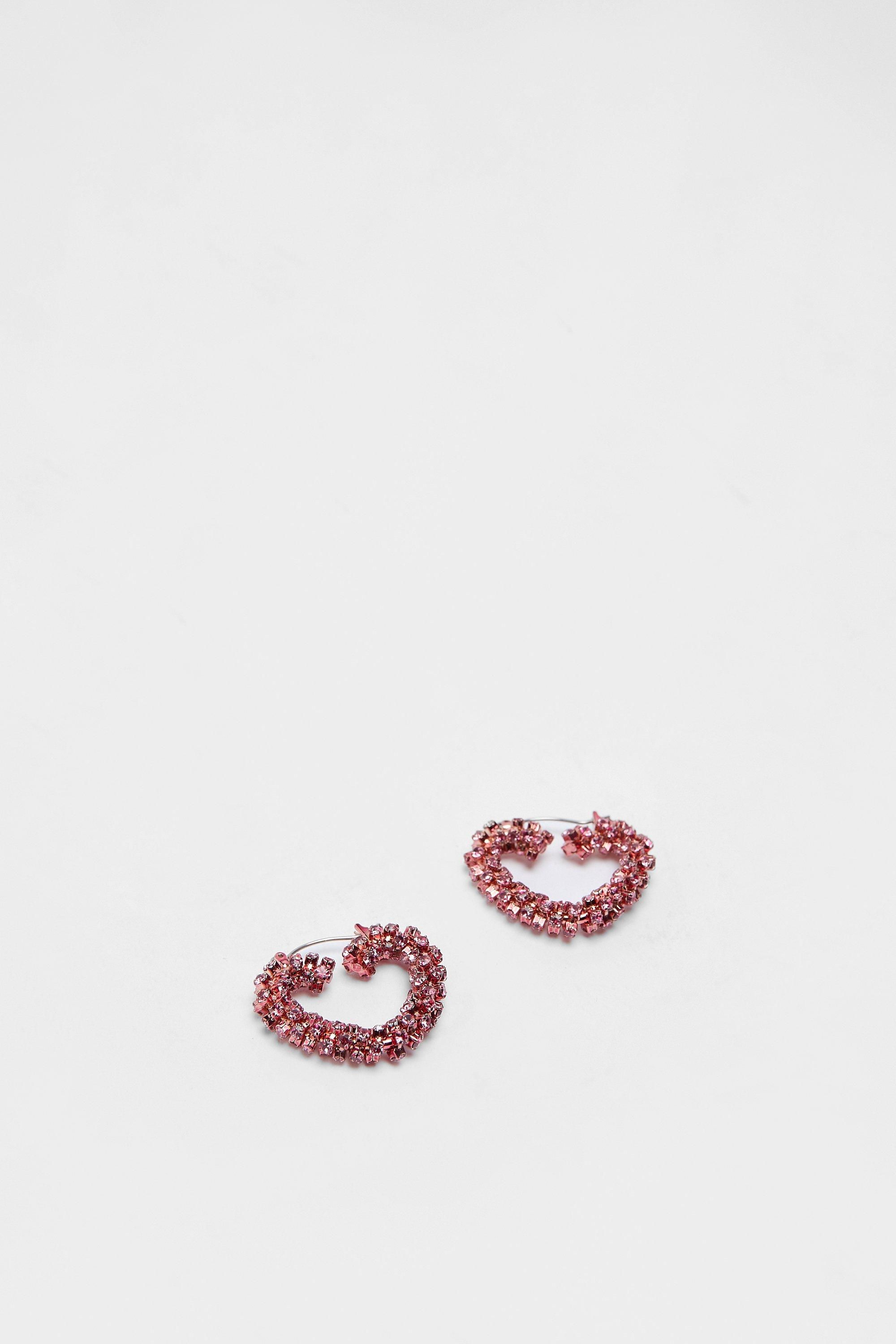 Diamante Ombre Heart Earrings | Nasty Gal US