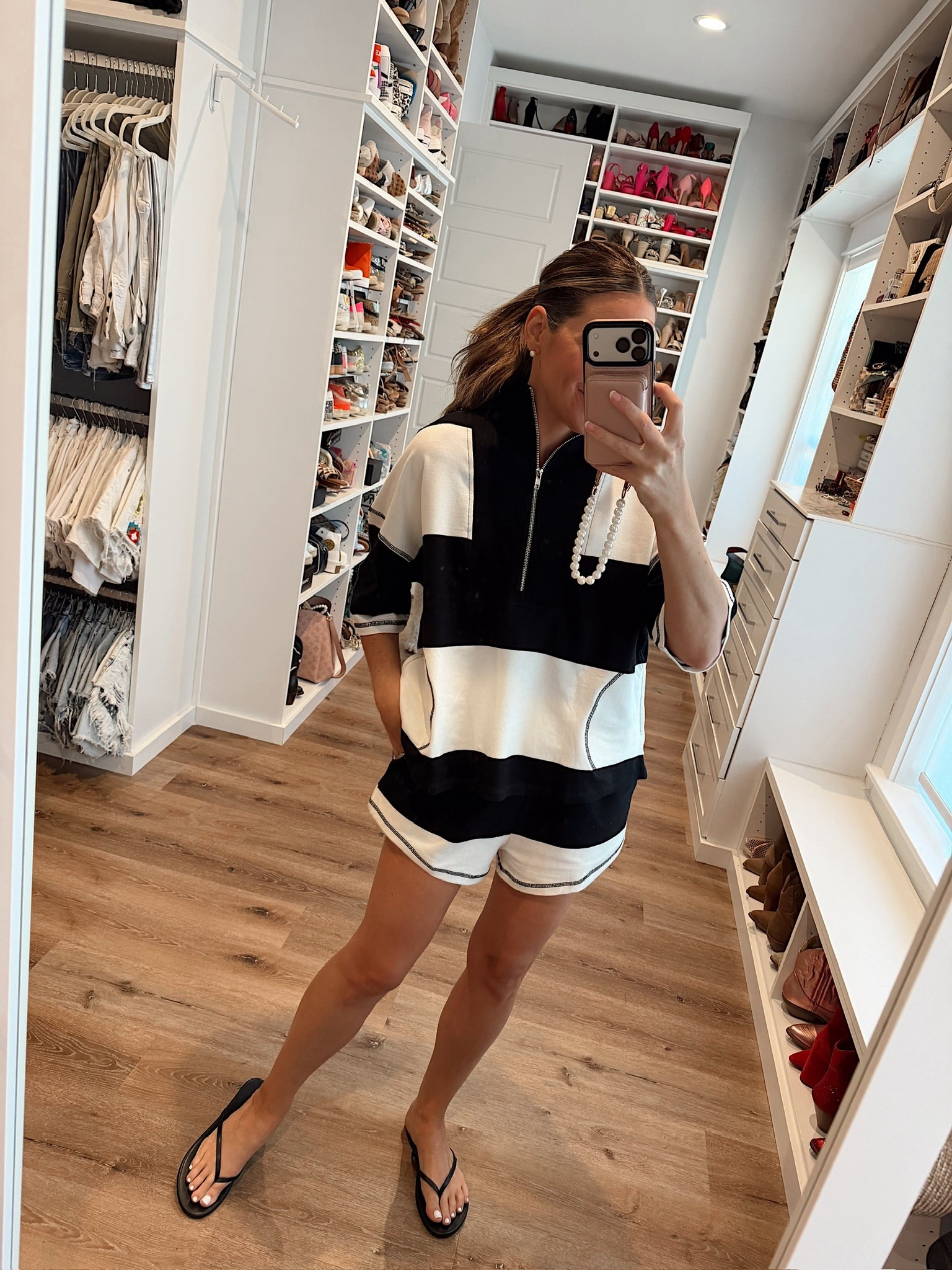 Today’s comfy lounge outfit. In a medium set and sandals - fits tts.

#LTKSeasonal #LTKFindsUnder50