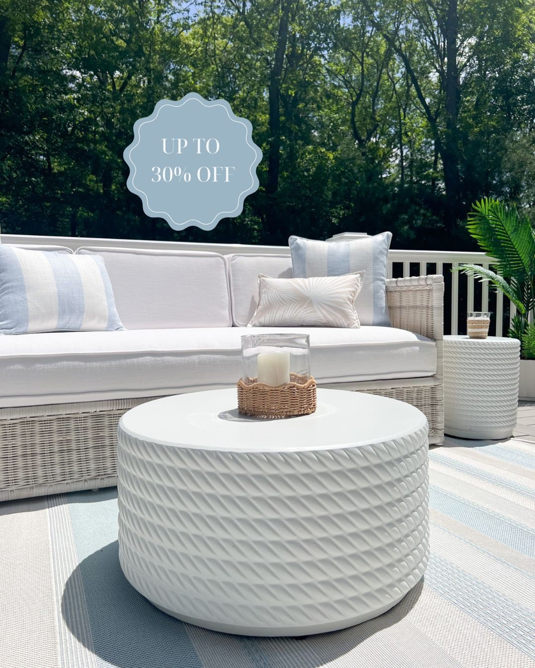 SO much of my outdoor furniture is on sale this 4th of July week, including our sofa, chaise, coffee table, rug & more! 🇺🇸
- 
coastal home decor, coastal style, outdoor furniture, patio furniture, outdoor furniture with performance fabric, wicker couch, outdoor sofa, rattan couch, outdoor living, outdoor lounge furniture, beach house furniture, beach house outdoor furniture, lake house furniture, outdoor furniture covers, stain resistant outdoor furniture, pacifica outdoor furniture, outdoor decor, patio decor, amazon palm trees, indoor/outdoor rugs, wayfair rugs, outdoor rugs, patio rugs, striped rugs, outdoor lounger, outdoor chaise, outdoor coffee table, white coffee table, round coffee tables, coffee table decor, outdoor pillows, amazon pillow covers, coastal pillow covers, blue pillow covers, outdoor pillows, Pacifica couch, Serena & Lily outdoor furniture, waterproof outdoor pillows, amazon pillows, amazon outdoor pillow covers, 4th of July sales, home sales, outdoor furniture sales

#LTKFindsUnder100 #LTKSaleAlert #LTKHome