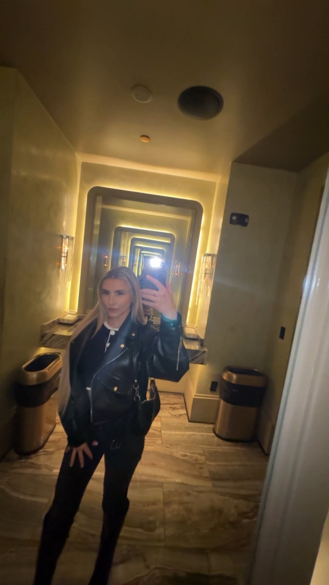 All black outfit for a girls night out with leather jacket and the best Gap skinny jeans and boots 

#LTKootd #LTKPetite