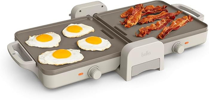 Bella 10"x 20" Ceramic Fold-n-Store Dual Temp Griddle, Fits-anywhere Kitchenware, EverGood Cerami... | Amazon (US)