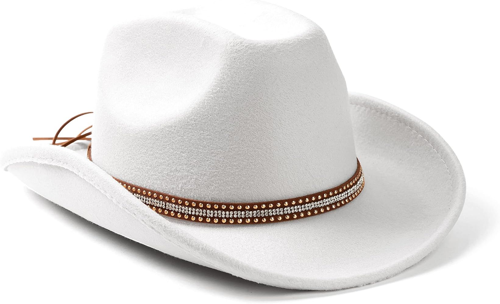 Lisianthus Men & Women's Felt Wide Brim Western Cowboy Outdoor Fedora Hats with Belt | Amazon (US)