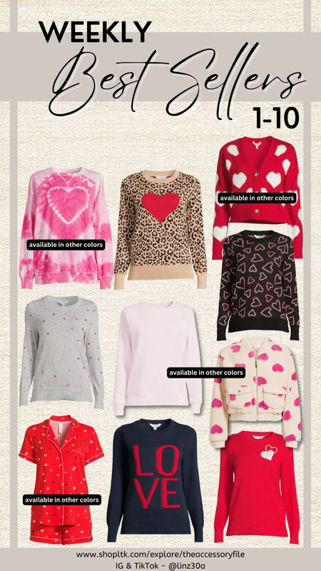 This past week’s top 10 best sellers.

Valentine’s Day outfits, Valentine’s Day sweaters, cardigans, super soft joggers, super soft sweatshirt, Valentine’s Day pajamas, Valentine’s Day sherpa jacket, winter outfits, Walmart fashion finds, teacher outfits 

#LTKstyletip #LTKfindsunder50 #LTKSeasonal