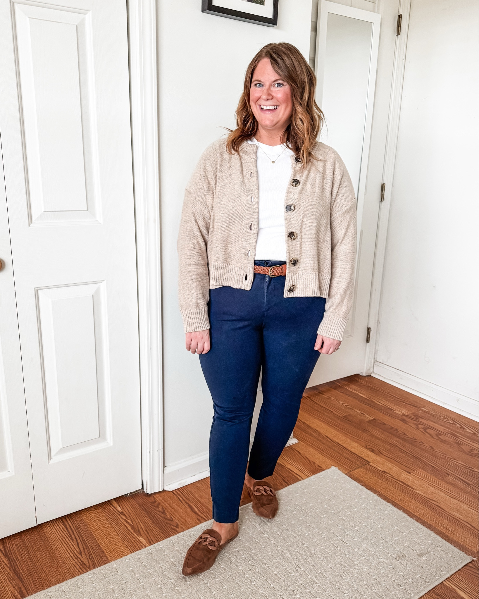 The best teacher or workwear pants - old navy pixie pants!  

I would size up one- especially if you are in between sizes.  They run a little small.  

#LTKMidsize #LTKSaleAlert #LTKWorkwear