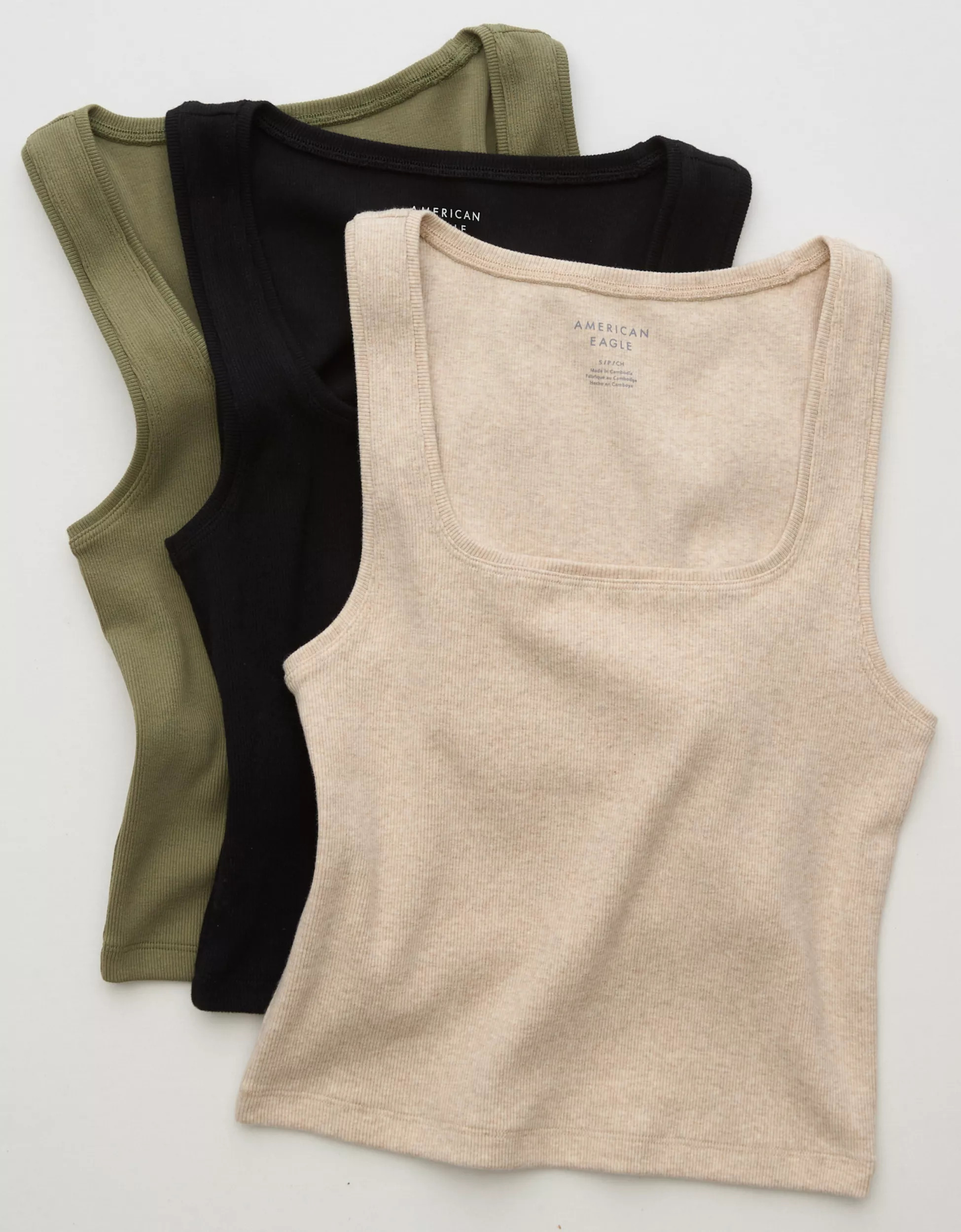 AE Square-Neck Main Squeeze Tank Top | American Eagle Outfitters (US & CA)