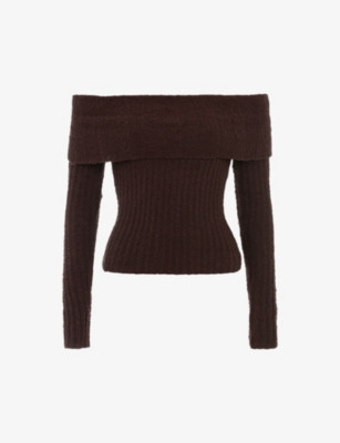 Saffron off-shoulder cotton-blend jumper | Selfridges