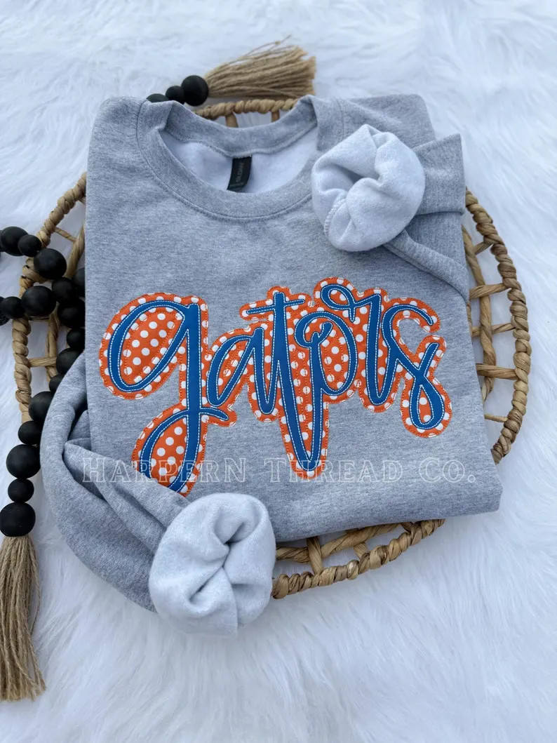 Gators Embroidered Sweatshirt, Applique Sweater, College Team, Sports Apparel, Florida Gift, Coll... | Etsy (Global)