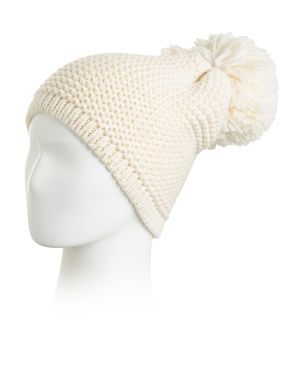 Chunky Knit Beanie With Knit Pom | Hats, Gloves & Scarves | Marshalls | Marshalls