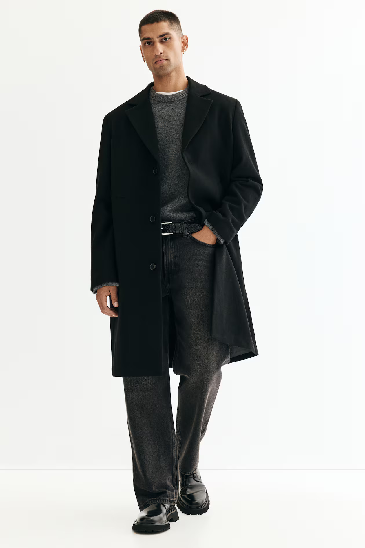 Single-Breasted Wool-Blend Coat | H&M (US + CA)