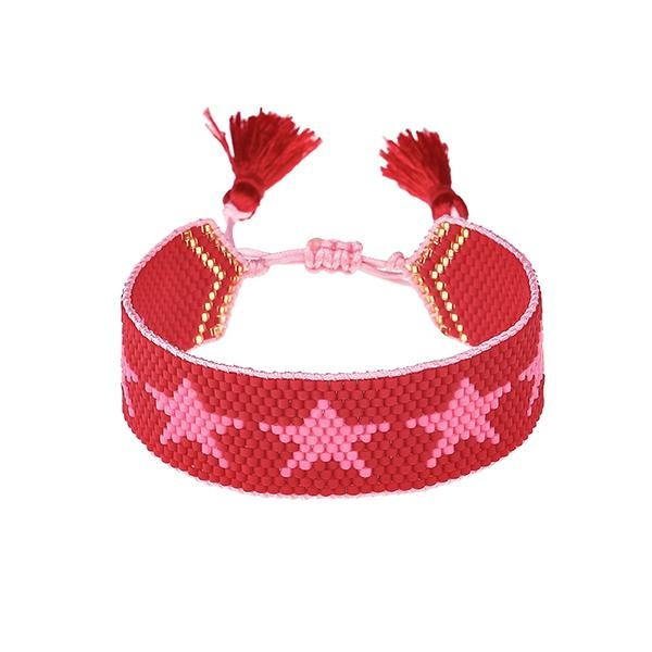 Pink and Red Star Beaded Bracelet | HART