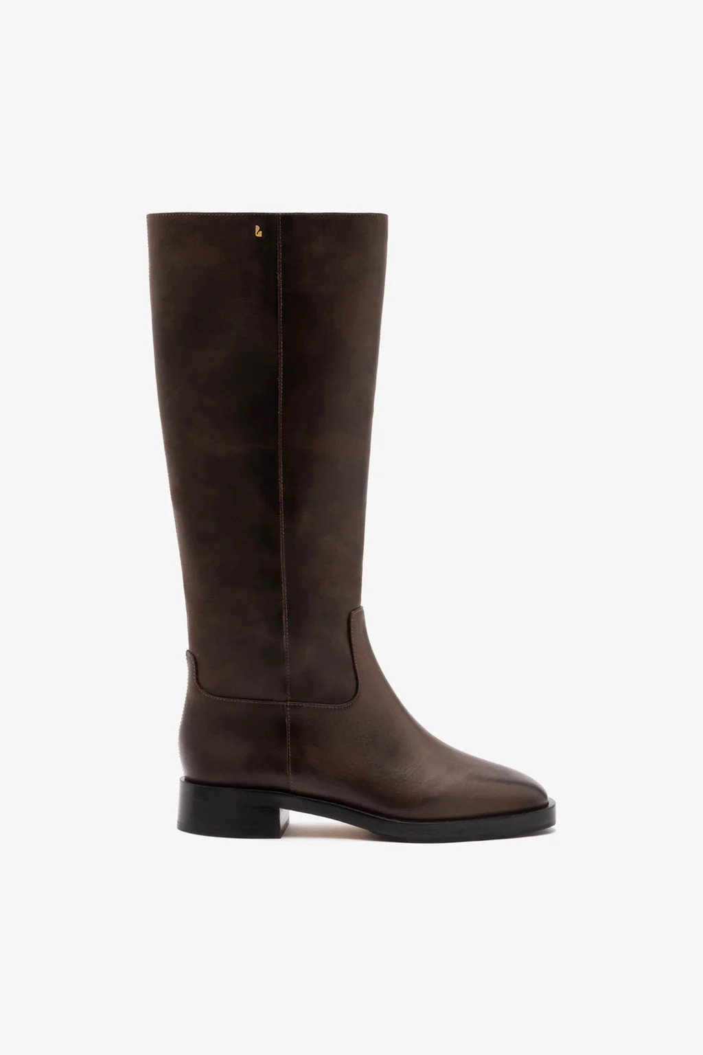 Anne Boot In Brown Shadow Leather | Larroude
