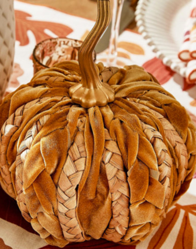 Mustard Braided Pumpkin | Magpies Gifts