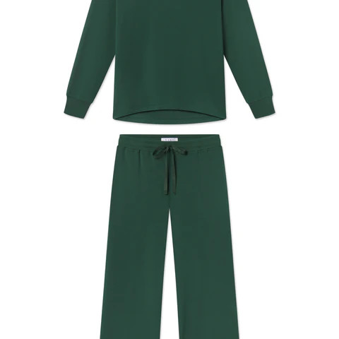 Relax Pants Set in Trekking Green | Lake Pajamas
