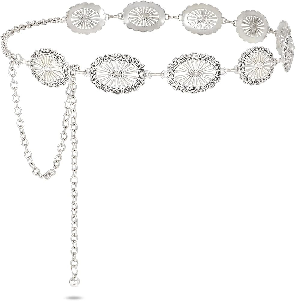 SUOSDEY Western Concho Chain Belt for Women Cowgirl Waist Belt for Country Concert Outfit Dresses... | Amazon (US)