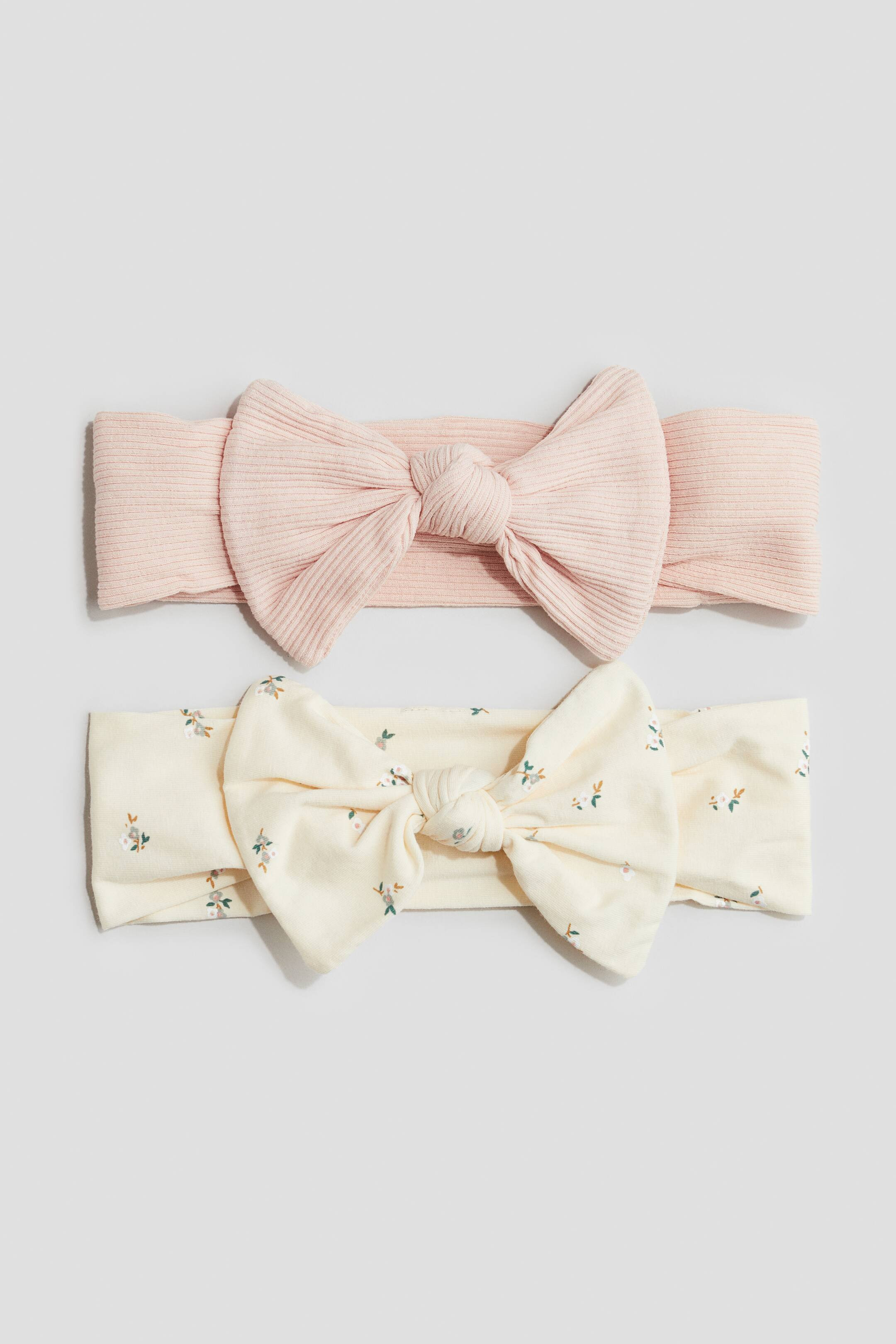 2-pack bow-detail hairbands - Light pink/Floral - Kids | H&M GB | H&M (UK, MY, IN, SG, PH, TW, HK)