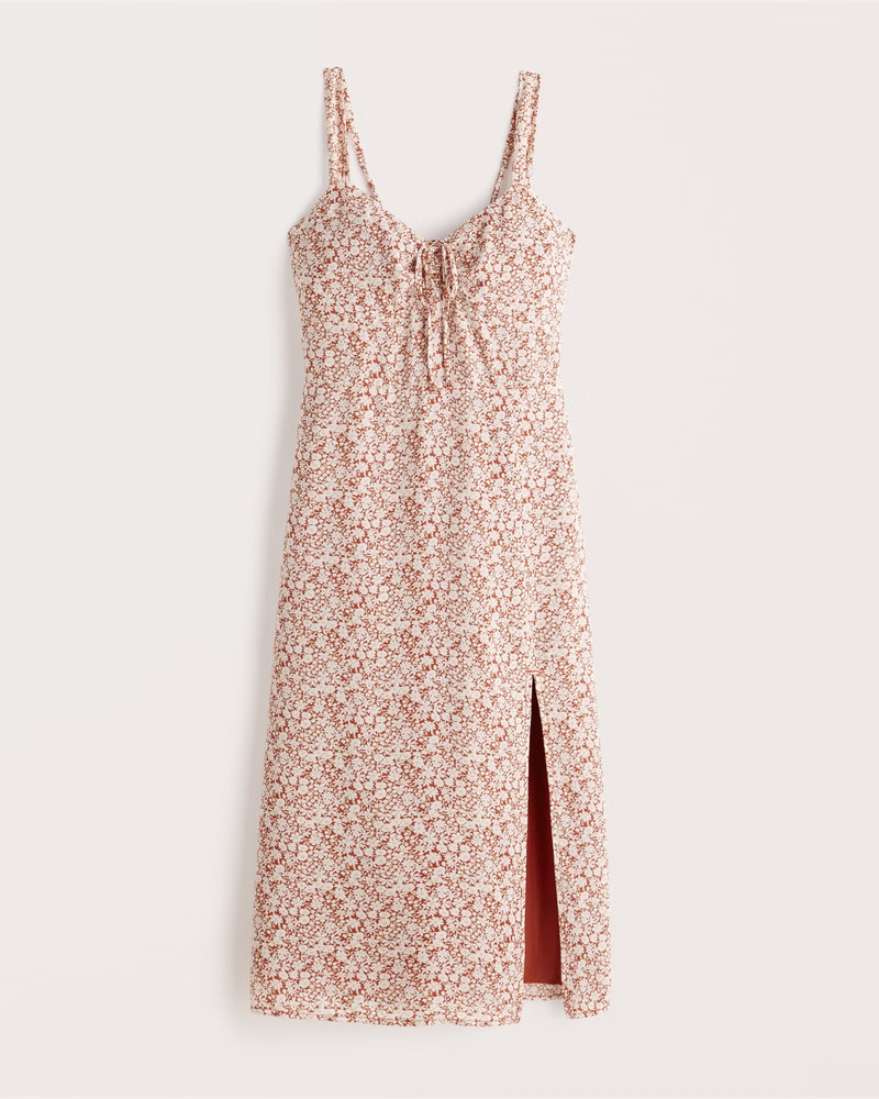 Cinch-Front Midi Dress | Abercrombie & Fitch (US)