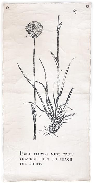 Sugarboo Botanical Crackled Canvas Tapestry - “Each Flower Must Grow” Nature Inspired Wall Ar... | Amazon (US)