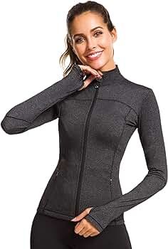 QUEENIEKE Womens Sports Jacket Turtleneck Slim Fit Full-Zip Running Top 80927 | Amazon (US)