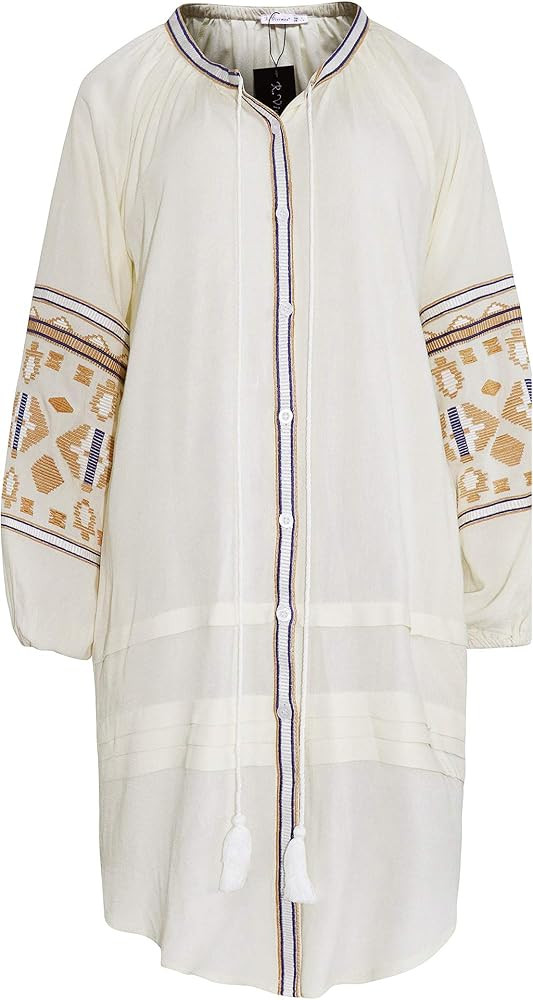 R.Vivimos Womens Autumn Long Sleeve Embroidery Oversized Single Breasted Button Up Dresses with P... | Amazon (US)
