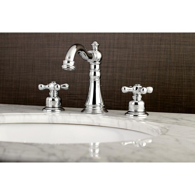 Kingston Brass American Classic Polished Chrome Widespread 2-Handle Bathroom Sink Faucet with Dra... | Lowe's